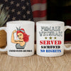 Female Veteran Custom Mug Served Sacrificed No Regrets Personalized Gift