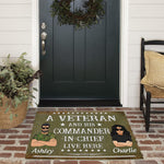 Veteran Family Custom Doormat A Veteran And His Commander-in-Chief Live Here Personalized Gift