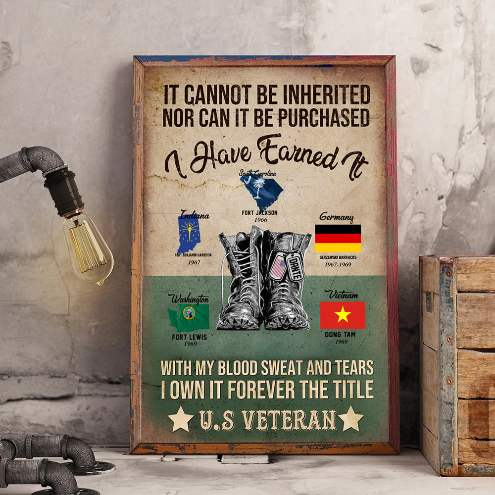 Veteran Custom Poster It Cannot Be Inherited Forever The Title Veteran Personalized Gift