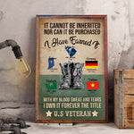 Veteran Custom Poster It Cannot Be Inherited Forever The Title Veteran Personalized Gift