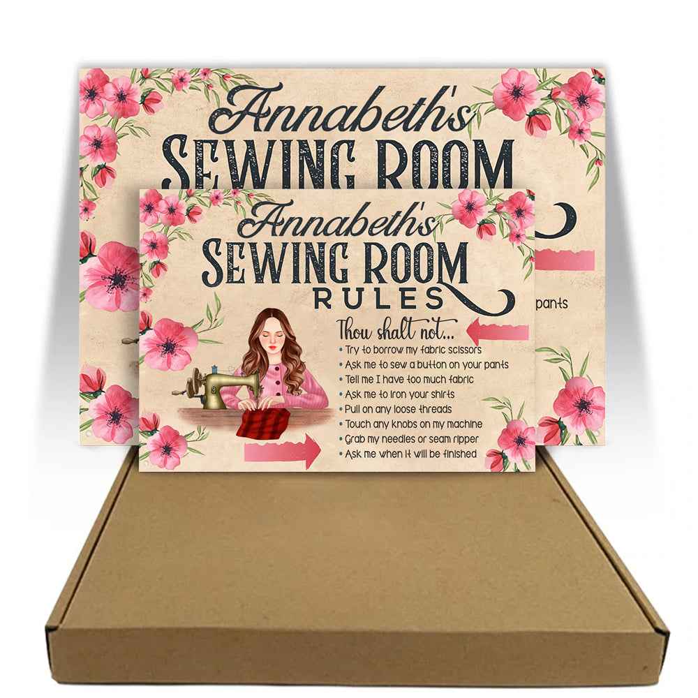 Sewing Room Custom Metal Sign Thou Shalt Not Personalized Gift