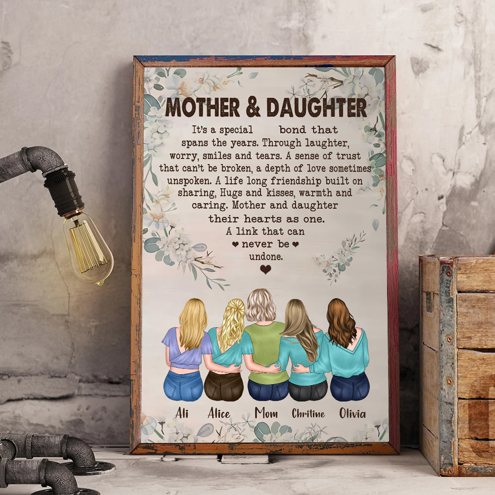 Mother Daughter Custom Poster A Link Never Be Undone Personalized Gift