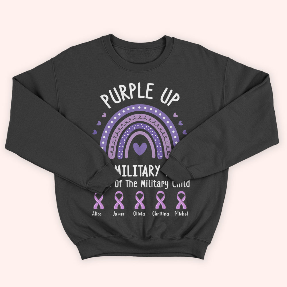 Veteran Custom Shirt Purple Up For Military Kids Personalized Gift For Military Month