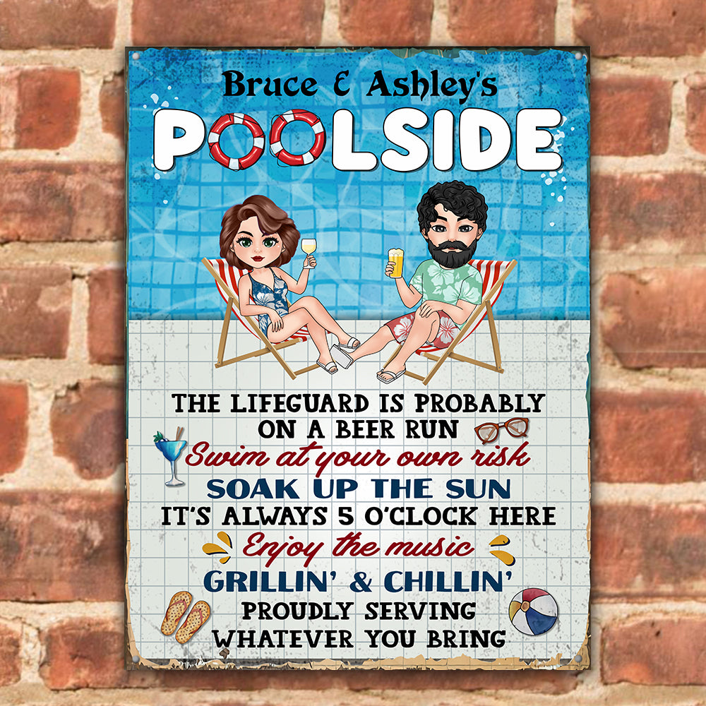 Pool Custom Metal Sign Family Pool Rule Funny Personalized Gift