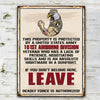 Veteran Custom Metal Sign Property Protected By A Division Veteran Personalized Gift