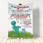 Grandma Custom Blanket Never Forget That I Love You Grandmasaurus Personalized Gift For Grandkids