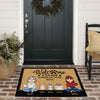 Cat Custom Doormat Welcome To Our Home The Human Just Live Here With Us PErsonalized Gift