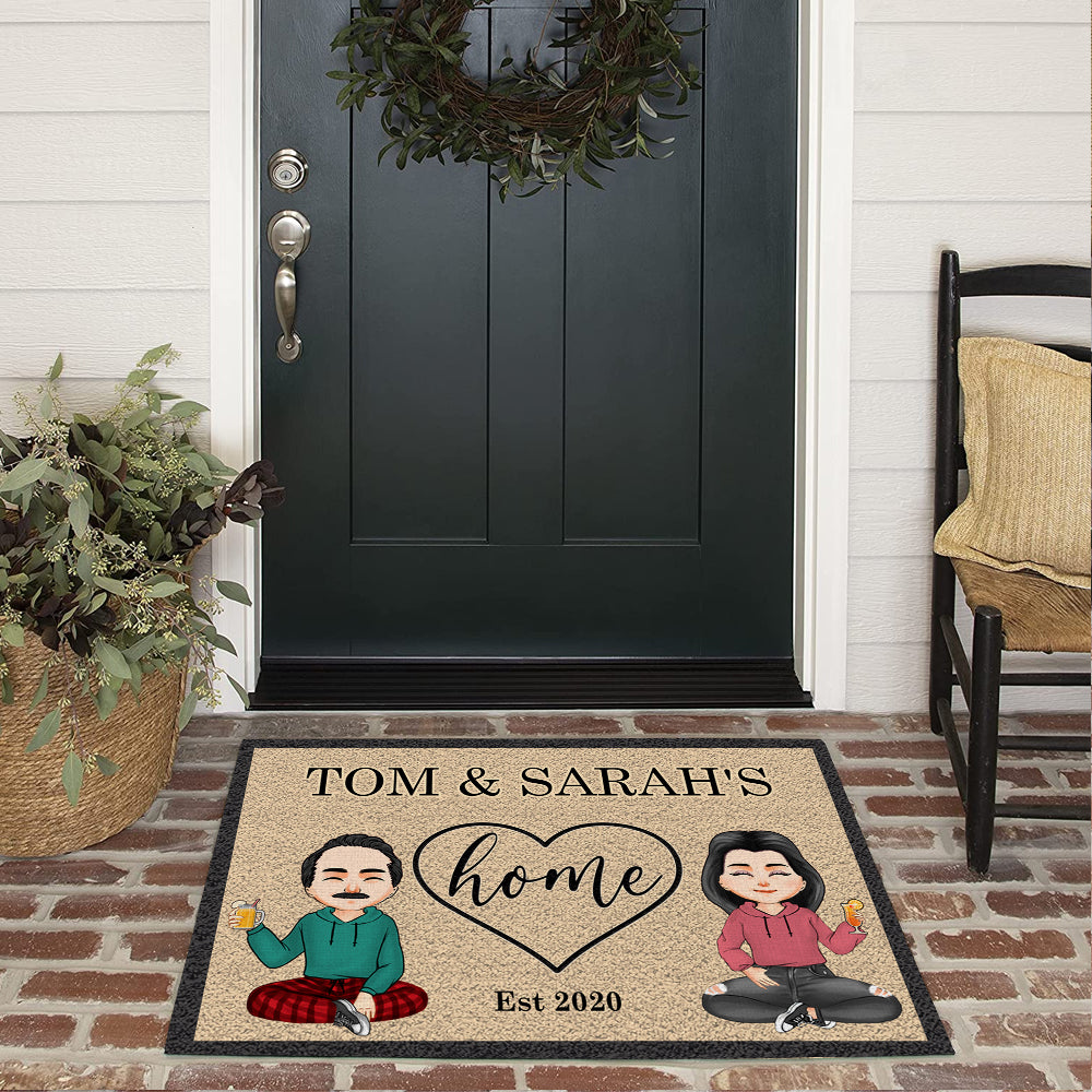 Couple Custom Doormat Our Home Personalized Family Gift