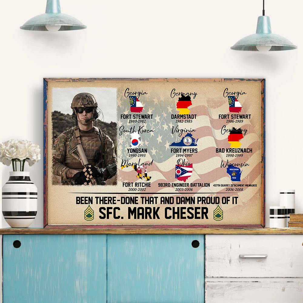 Veteran Custom Poster Memorial Camps and Bases Personalized Gift