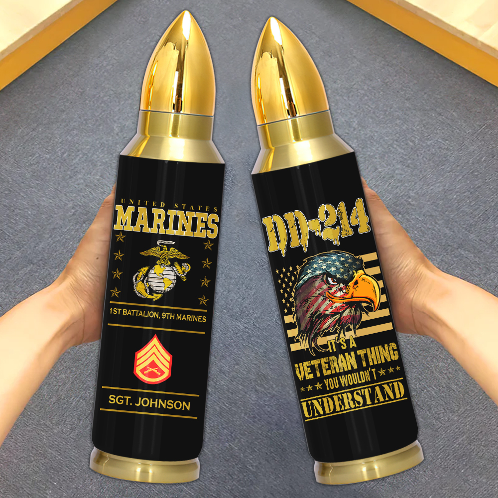 Veteran Custom Bullet Tumbler DD-214 It's A Veteran Things You Wouldn't Understand Personalized Gift