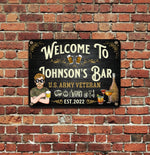 Veteran Custom Metal Sign Welcome To My Bar Personalized Gift