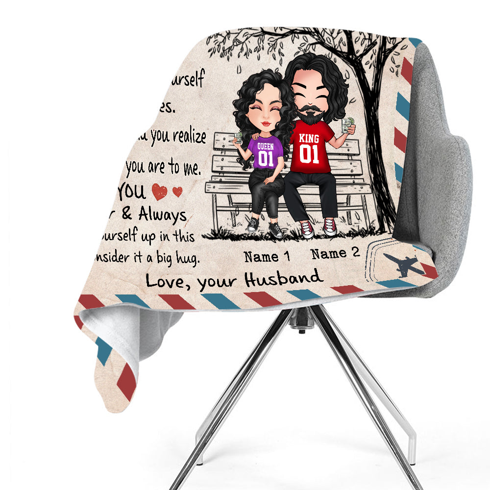 Couple Custom Blanket Whenever You Feel Overwhelmed Remember Whose Queen You Are Personalized Gift For Her