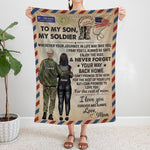 To My Soldier Custom Blanket Letter Personalized Gift