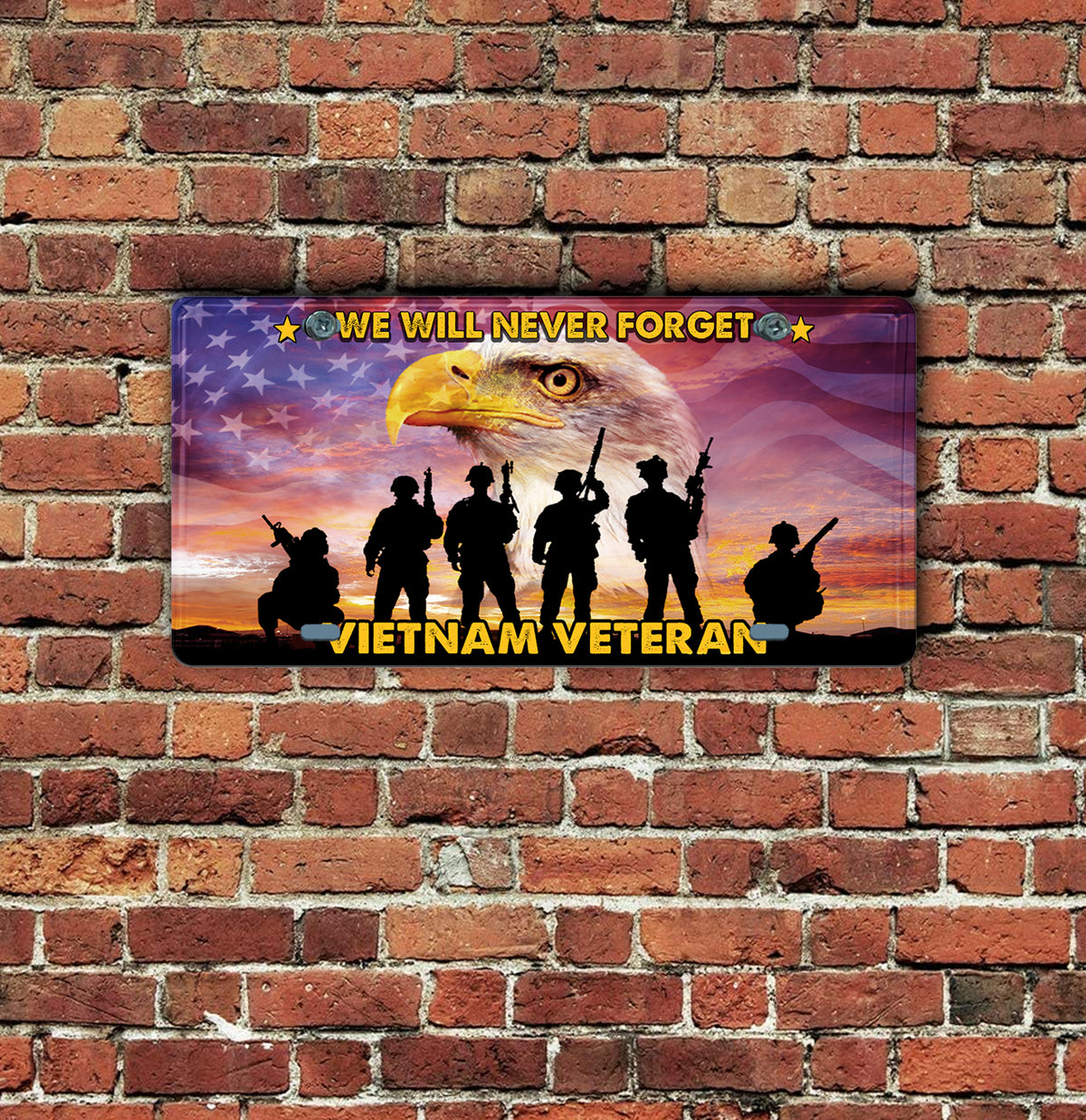 Veteran Custom Car License Plate We Will Never Forget Personalized Gift