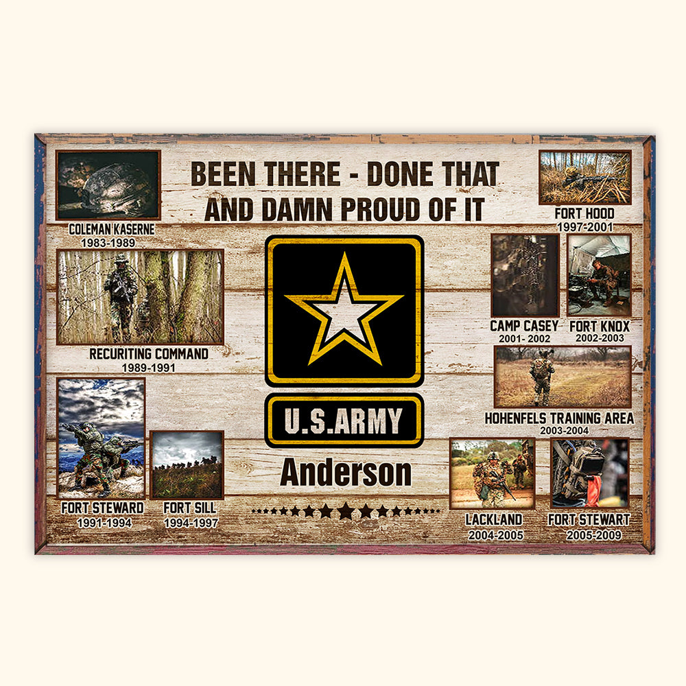 Veteran Custom Poster Miltary Unit and Base Personalized Gift