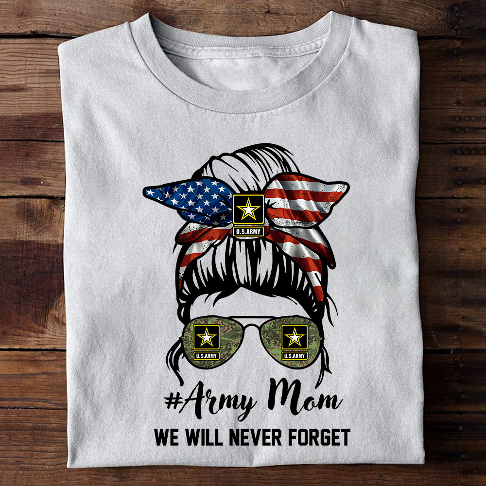 Army Mom Custom Shirt We Will Never Forget Personalized Gift for Memorial Day