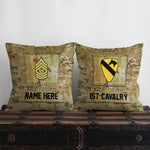 Army Veteran Custom Pillow Division And Rank Personalized Gift