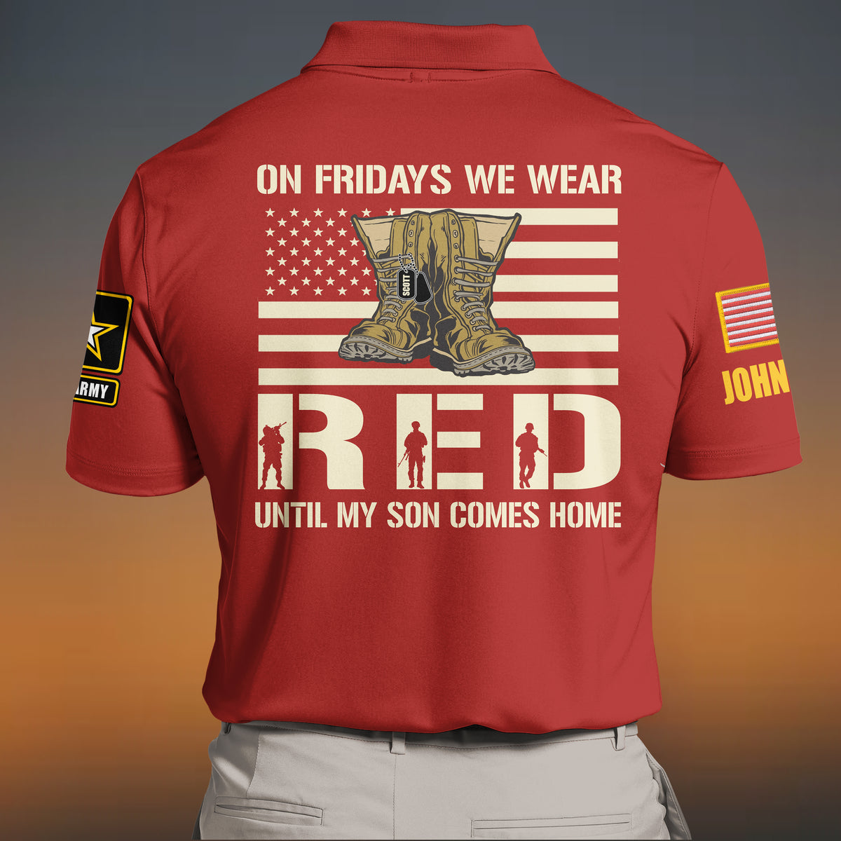 Veteran Custom Polo Shirt On Fridays We Wear RED Personalized Gift