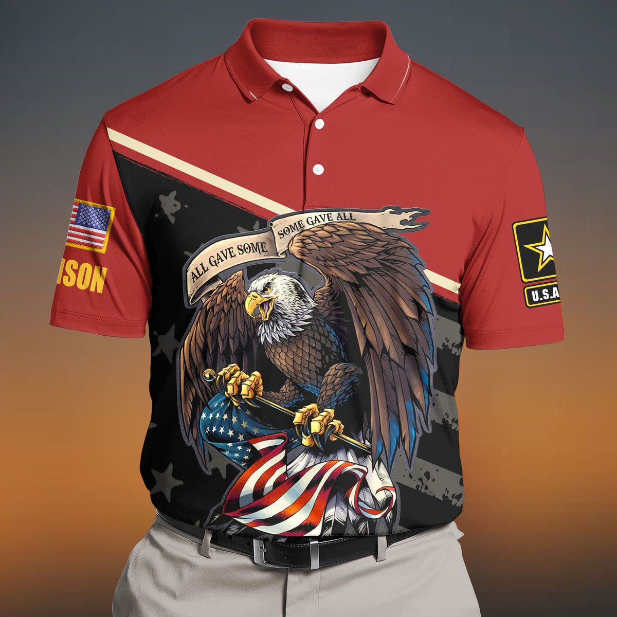 Veteran Custom Polo Shirt On Fridays We Wear RED Personalized Gift