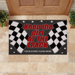 Dirt Track Racing Custom Doormat Keep The Dirt At The Track Personalized Gift - PERSONAL84