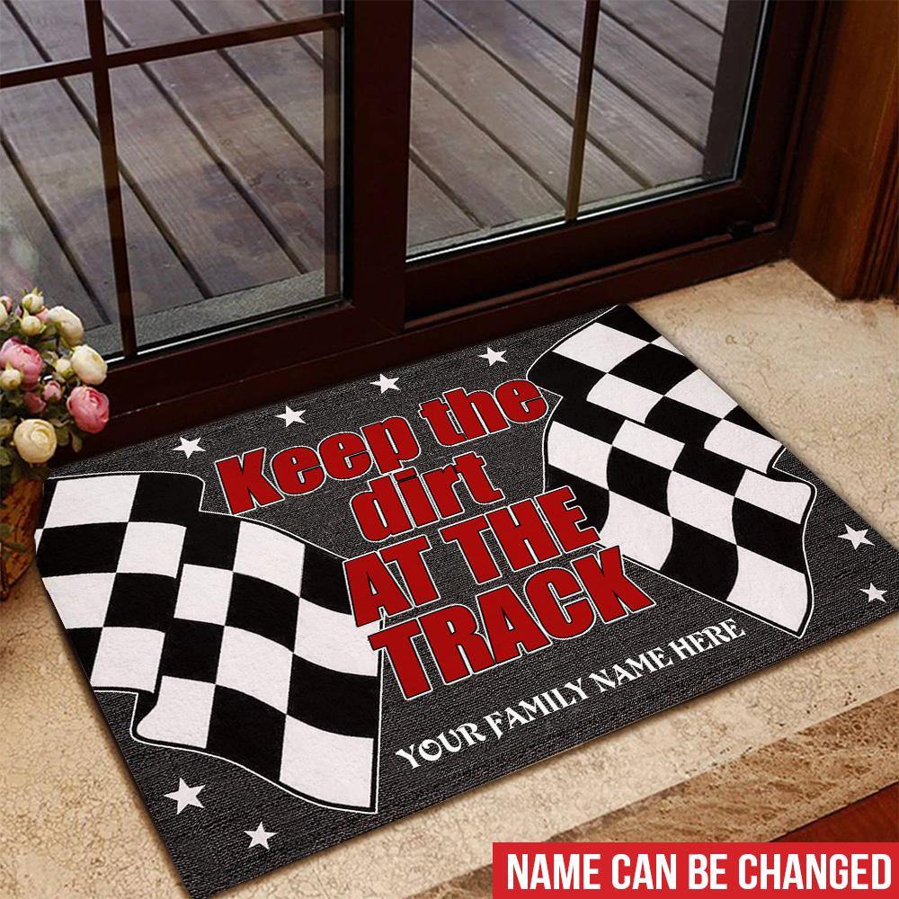 Dirt Track Racing Custom Doormat Keep The Dirt At The Track Personalized Gift - PERSONAL84