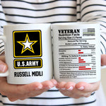 Veteran Custom Mug Nutritions Facts Personalized Gift