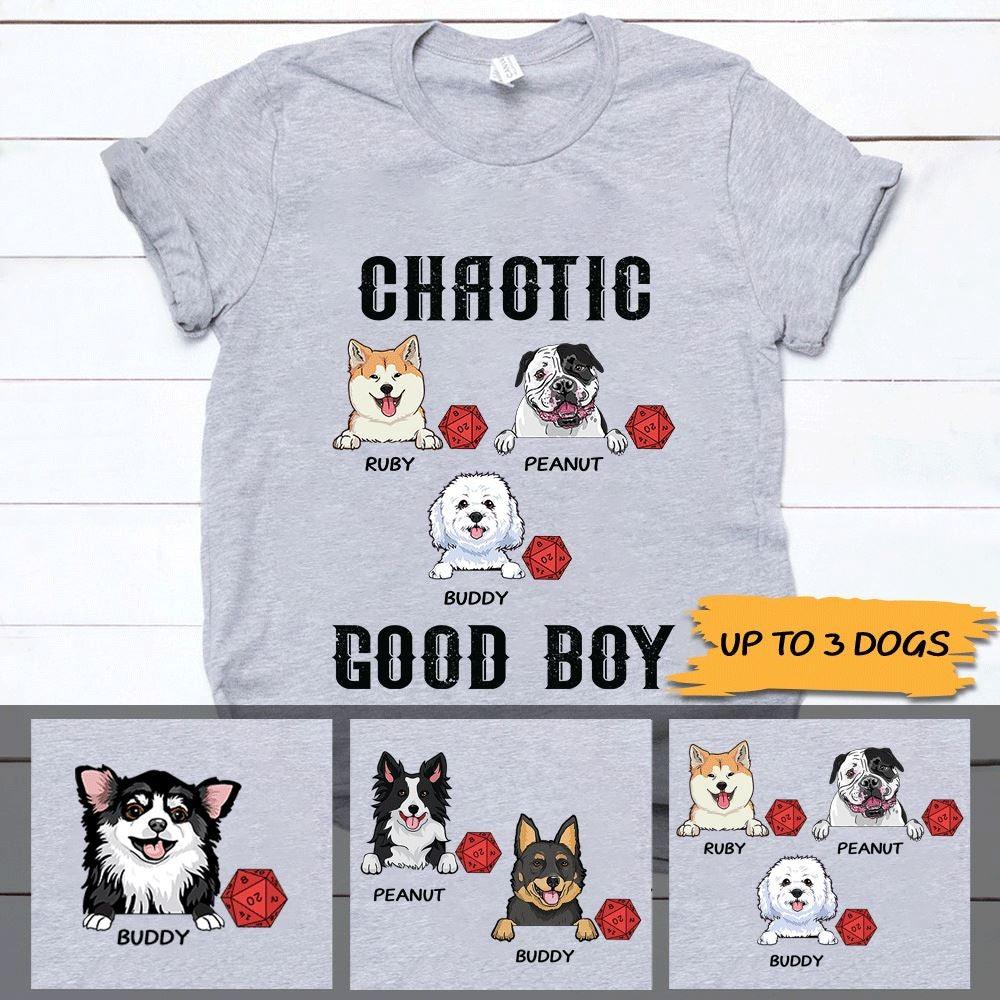 DnD, Dogs Shirt Customized Dog Names and Breeds Chaotic Goodboy - PERSONAL84