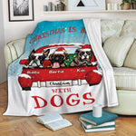 Dog Blanket Customized Name And Breed Christmas Is Better With Dogs - PERSONAL84