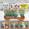 Dog Bone Pet Tag Personalized Funny Dog Tag Call My Mom Before She Freaks Out - PERSONAL84