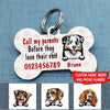 Dog Bone Pet Tag Personalized Name And Breed Call My Parents Before They Lose Their Shit - PERSONAL84