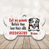 Dog Bone Pet Tag Personalized Name And Breed Call My Parents Before They Lose Their Shit - PERSONAL84