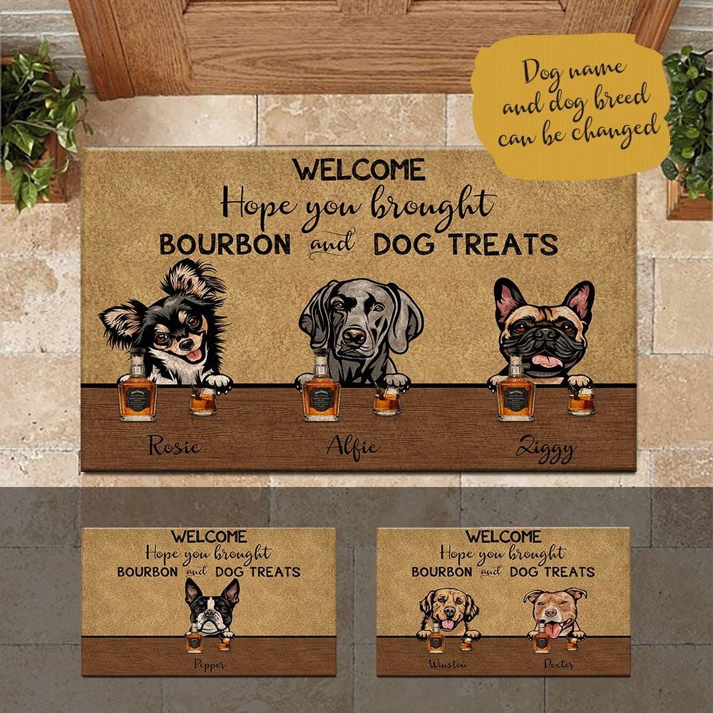Dog, Bourbon Doormat Customized Hope You Brought Bourbon - PERSONAL84