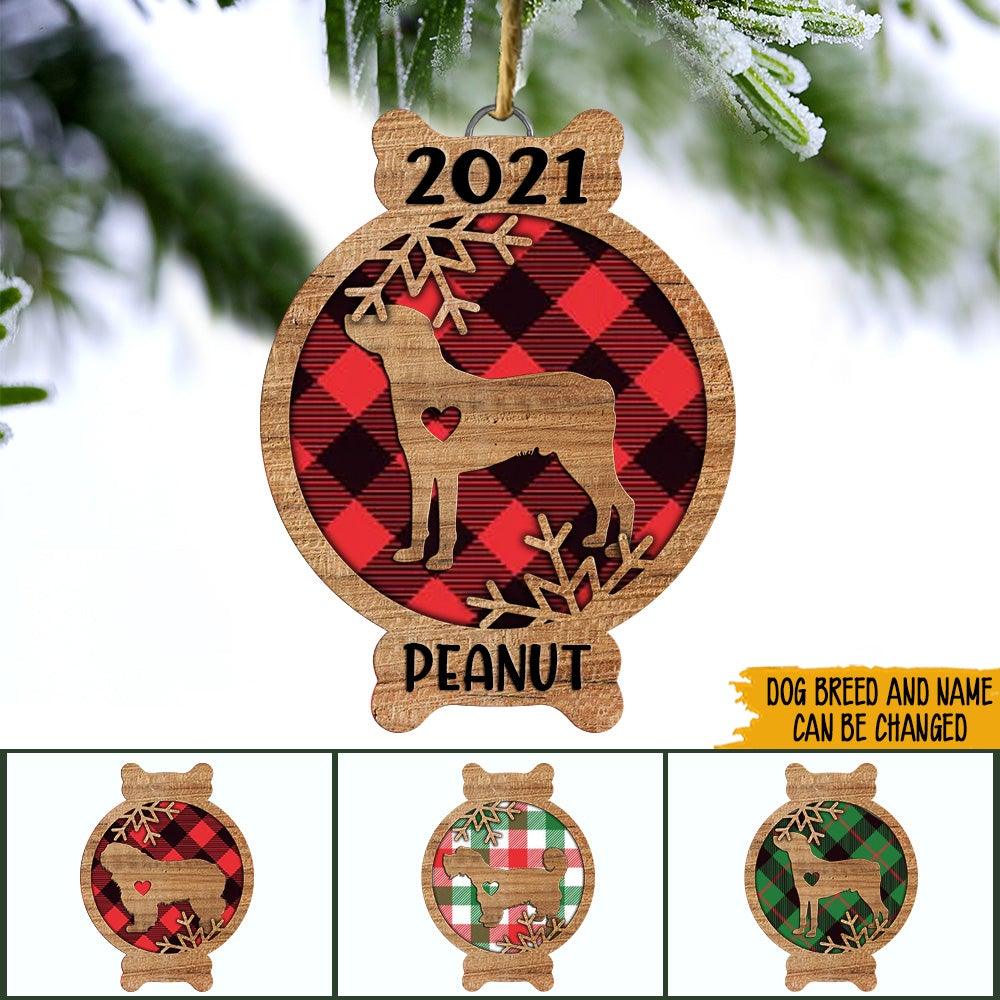 Dog Christmas Custom Ornament 2021 Dog Shape Personalized Gift - PERSONAL84