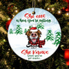 Dog Circle Ornament Personalized Name and Breed Dog He Sees When You&#39;re Eating - PERSONAL84