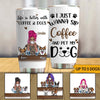 Dog Coffee Custom Tumbler I Just Wanna Sip Coffee And Pet My Dog Personalized Gift - PERSONAL84