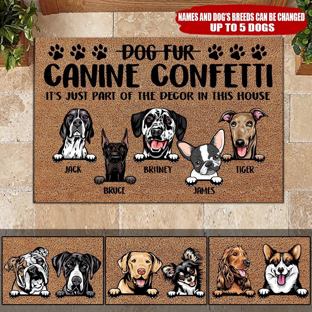 Dog Custom Doormat Cannine Confetti Funny Personalized Gift - PERSONAL84