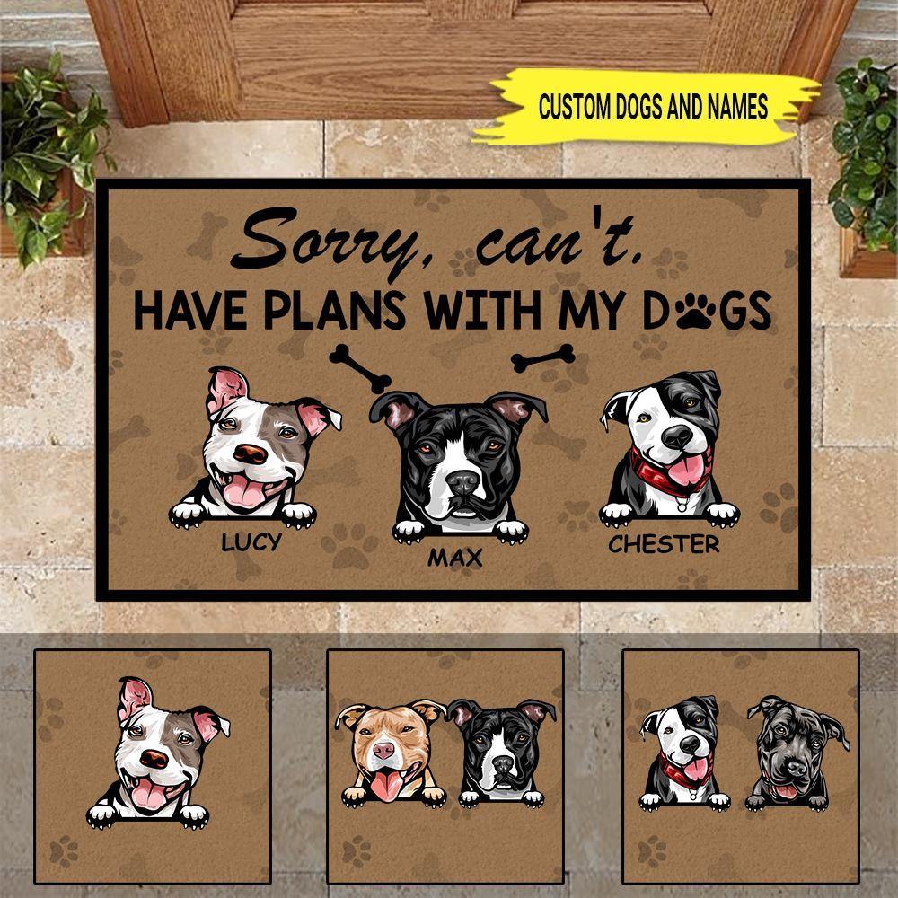 Dog Custom Doormat Sorry I can't I have Plans - PERSONAL84