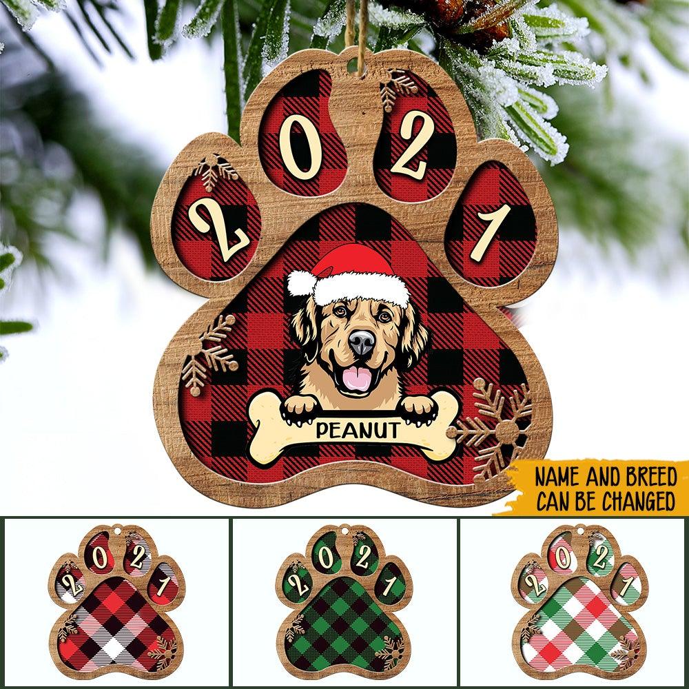 Dog Custom Ornament 2021 Christmas Dog Paw Personalized Gift Dog Dad - PERSONAL84
