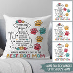 Dog Custom Pillow Thanks For Loving Me Dog Mom Mother's Day Personalized Gift - PERSONAL84