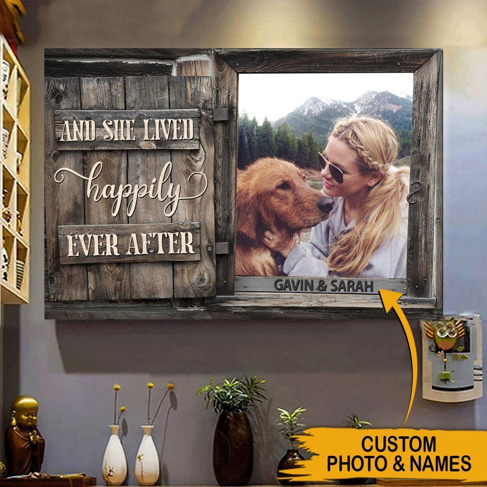 Dog Custom Poster And She Lived Happily Personalized Gift - PERSONAL84