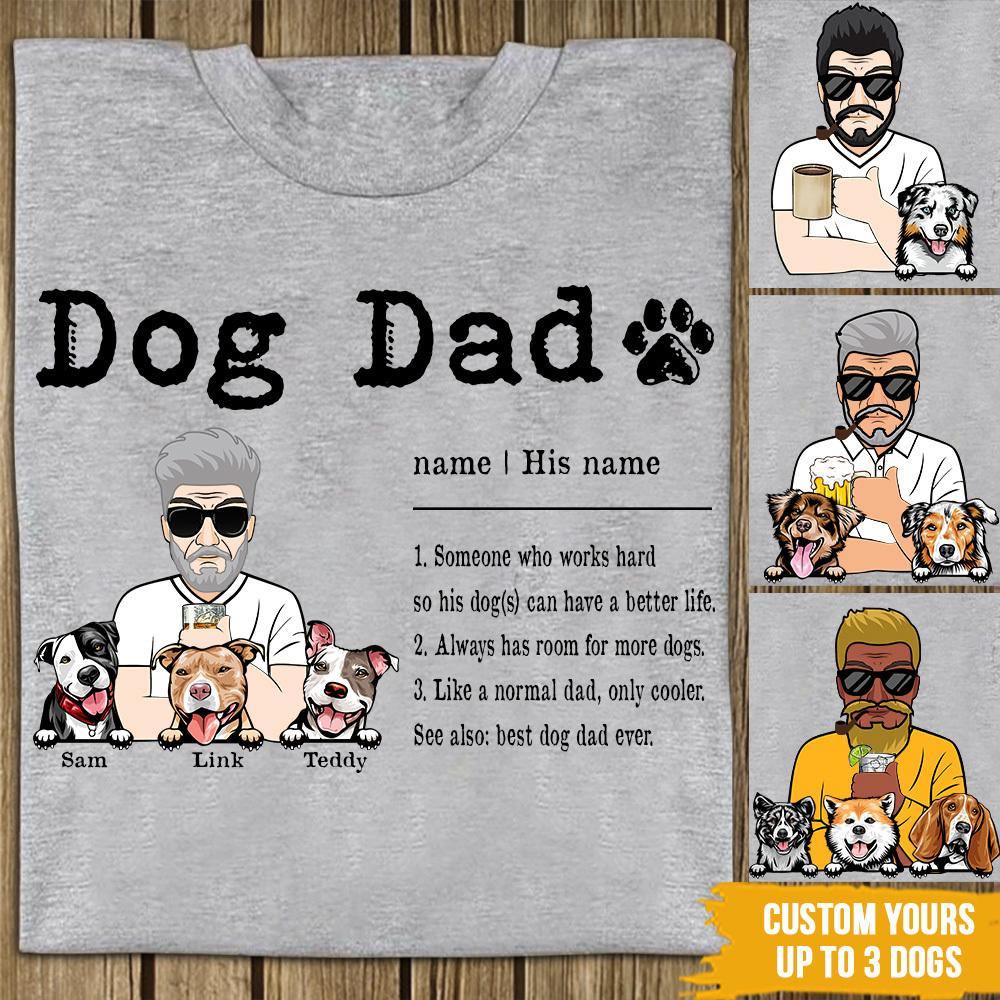 Dog Custom T Shirt Dog Dad Definition Father's Day Personalized Gift - PERSONAL84