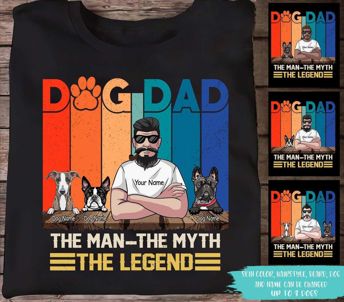 Dog Custom T Shirt Dog Dad The Man The Myth The Legend Personalized Gift - PERSONAL84