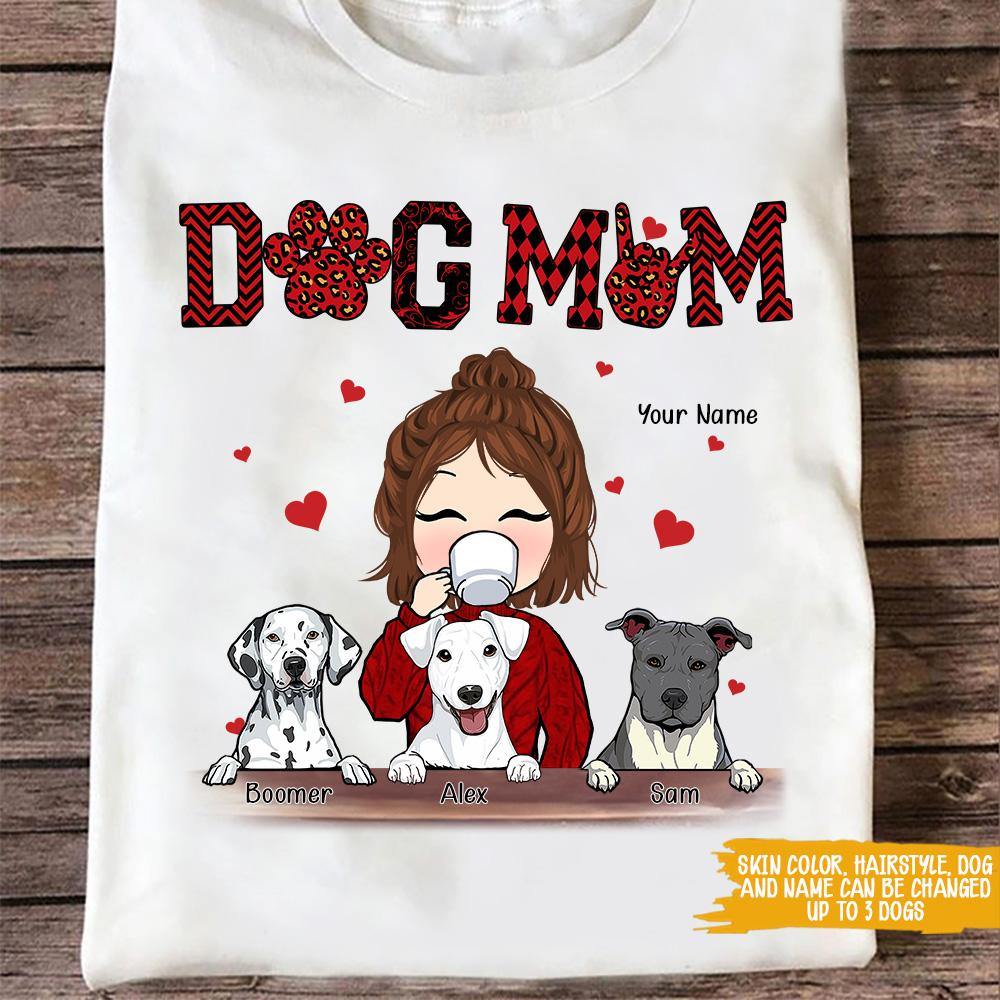 Dog Custom T Shirt Dog Mom Buffalo Plaid Personalized Mother's Day Gift - PERSONAL84