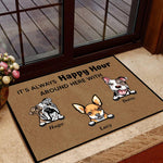 Dog Doormat Customized It's Always Happy Hour Around Here With - PERSONAL84