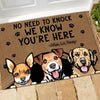 Dog Doormat Customized Name And Breed No Need To Knock We Know You&#39;re Here Personalized Gift - PERSONAL84