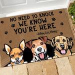 Dog Doormat Customized Name And Breed No Need To Knock We Know You're Here Personalized Gift - PERSONAL84