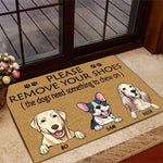 Dog Doormat Customized Name And Breed Please Remove Your Shoes The Dog Needs Something To Chew - PERSONAL84