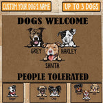 Dog Doormat Customized Name And Breed Welcome People Tolerated - PERSONAL84