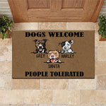 Dog Doormat Customized Name And Breed Welcome People Tolerated - PERSONAL84