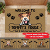 Dog Doormat Customized Name And Breed Welcome To Dog&#39;s House Human Live Here Too - PERSONAL84